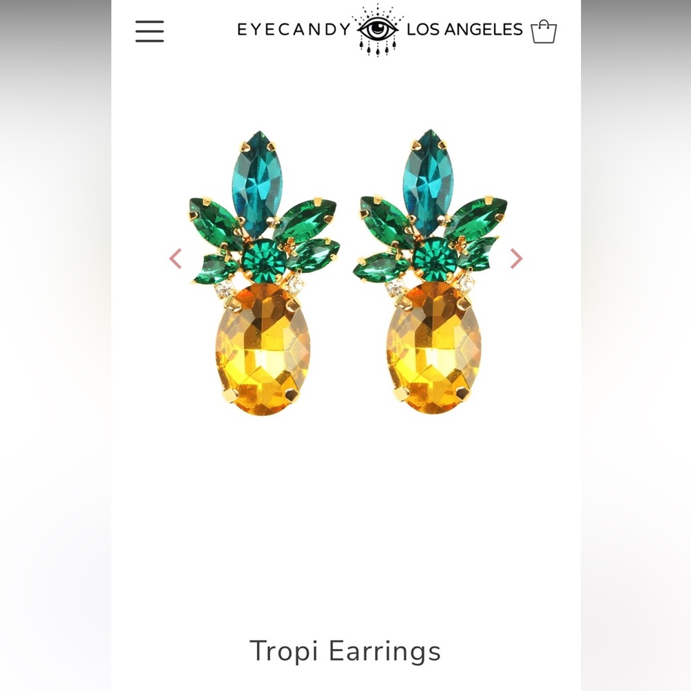 Eye Candy Gold and Green Tropi Earrings